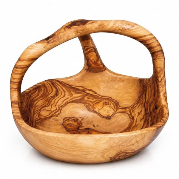 Fruit bowl rustic with handle