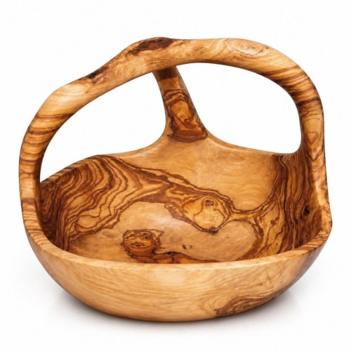 Fruit bowl rustic with handle