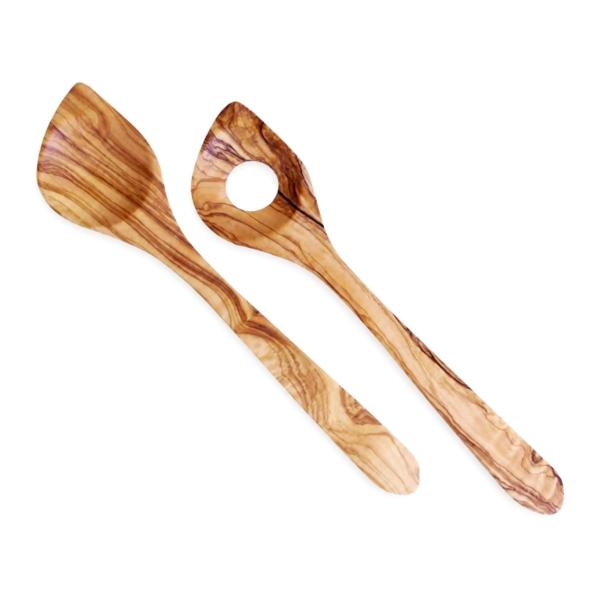 Salad servers with hole